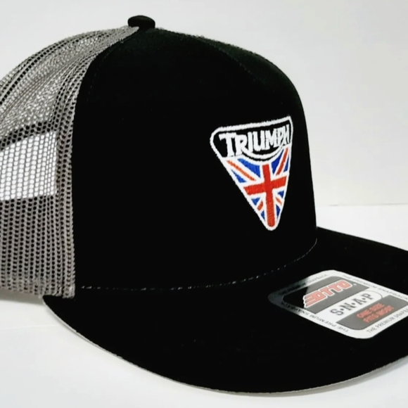 Triumph British Motorsports Motorcycle Biker Trucker Hat Quality USA Made Cap - Picture 4 of 5